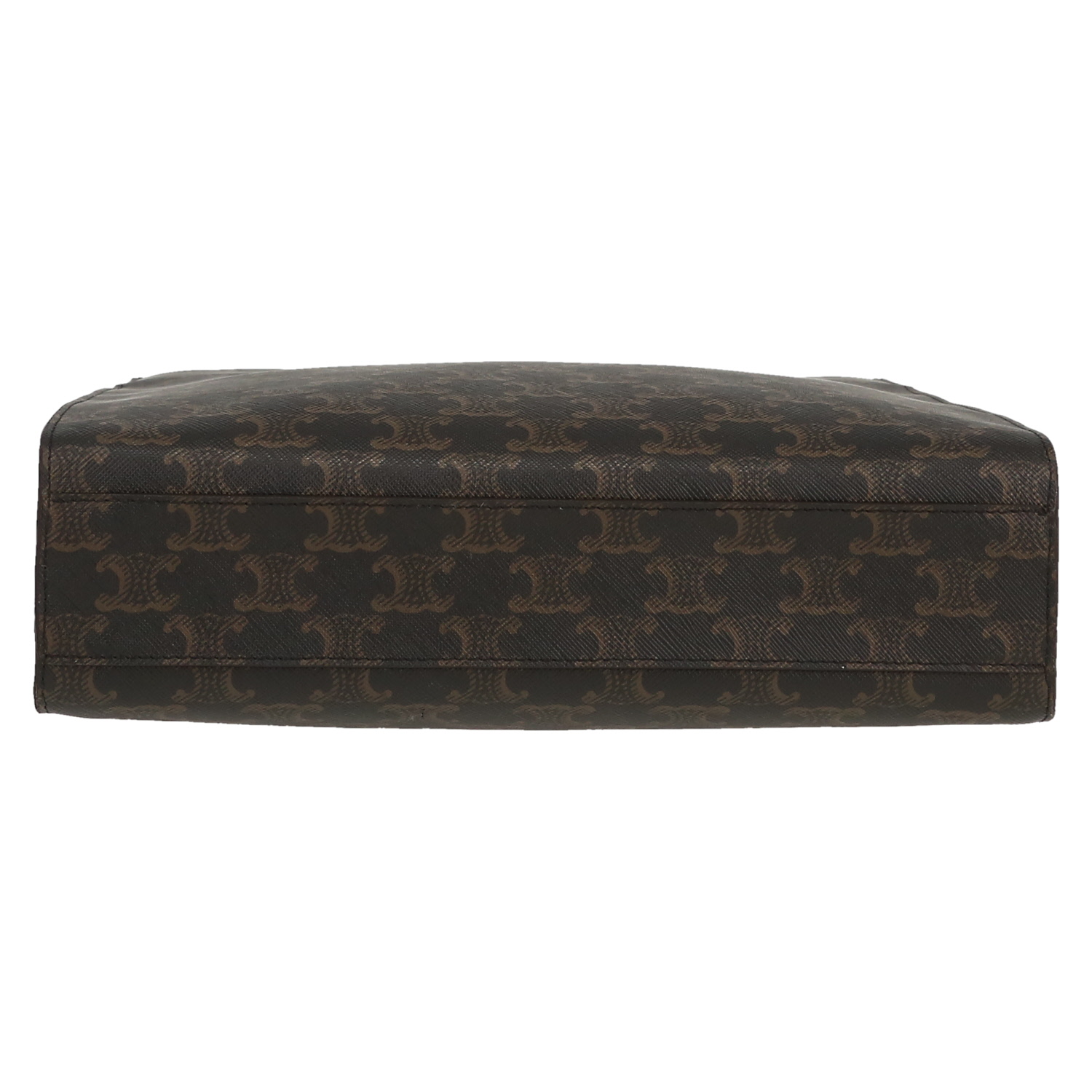 Sac cabas Celine  Vertical en toile Triomphe marron et cuir marron - Detail D1