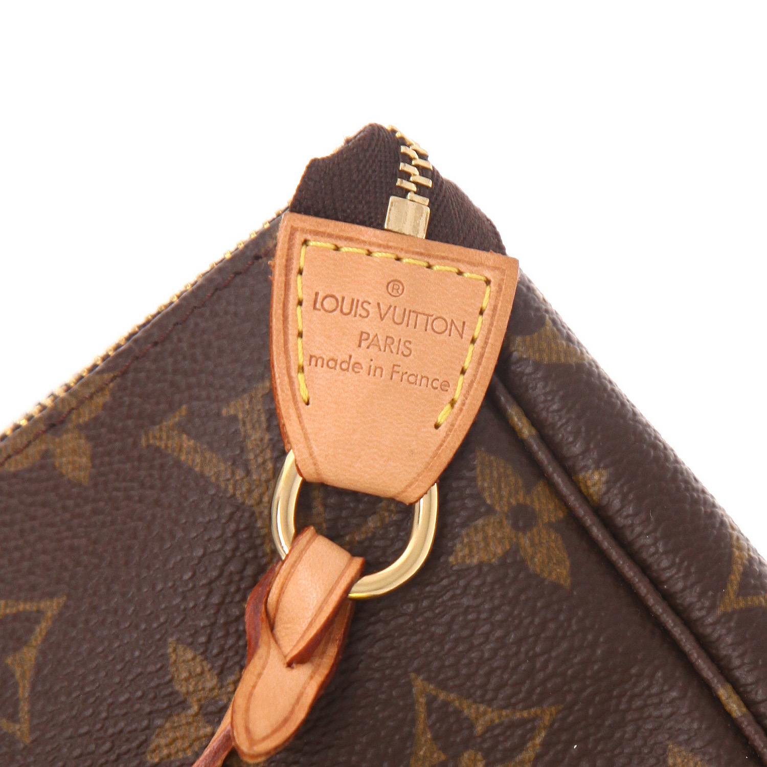 Pochette Louis Vuitton  Pochette accessoires in tela monogram marrone e pelle naturale - Detail D2