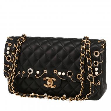 Chanel  Timeless medium model  handbag  in black quilted leather