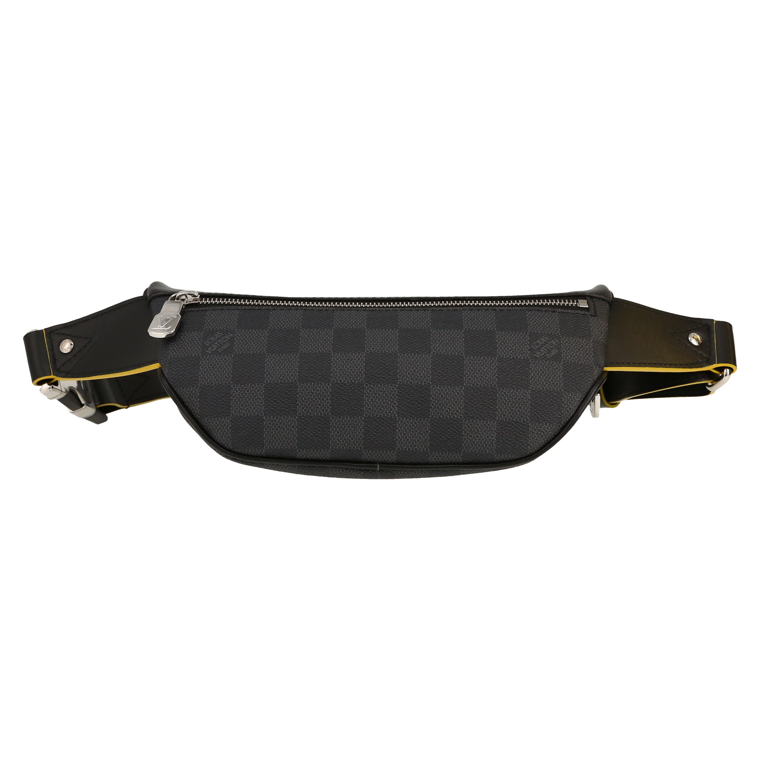 Louis Vuitton  Pochette-ceinture en toile damier graphite noire et cuir noir - Detail D1