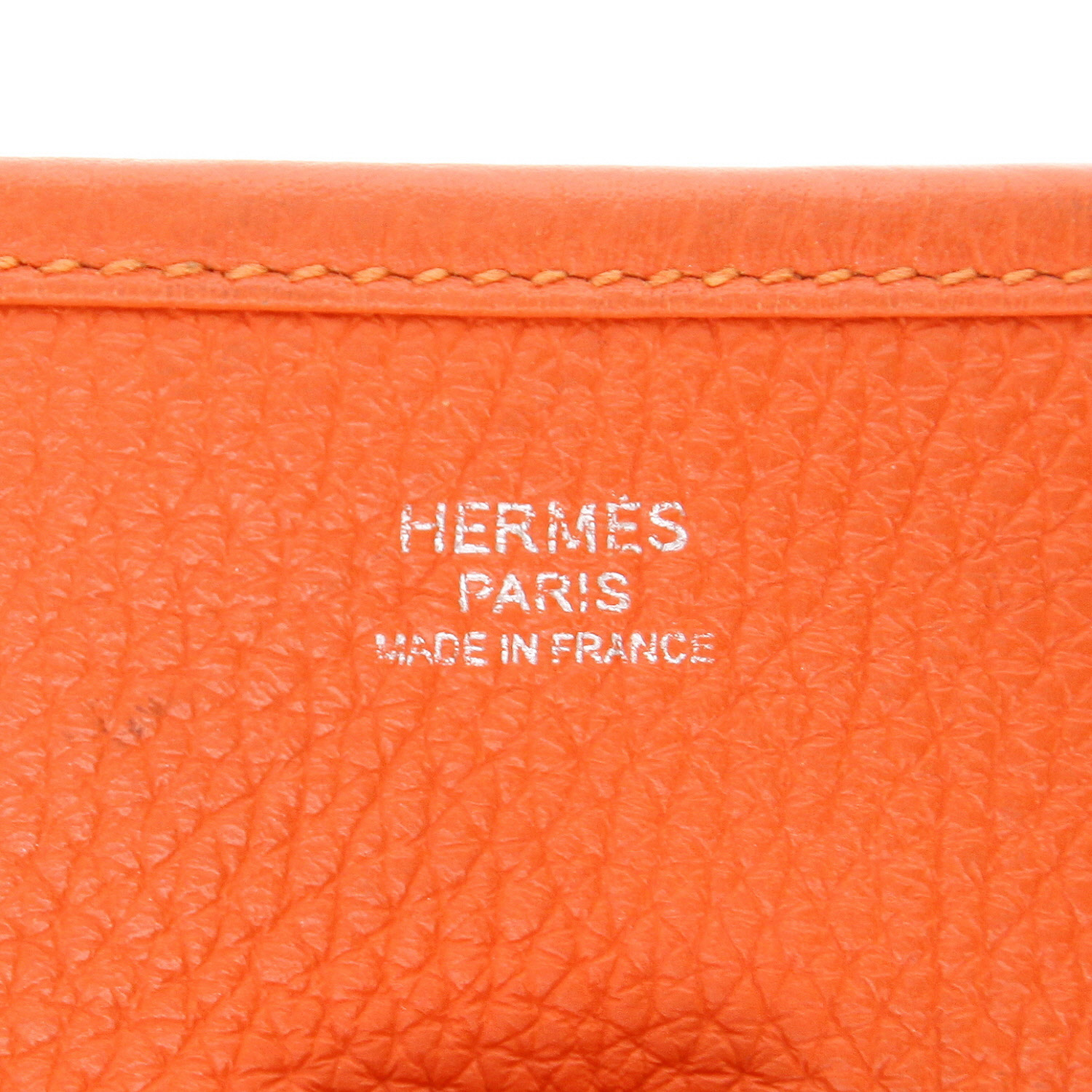 Hermès  Evelyne shoulder bag  in orange togo leather - Detail D2
