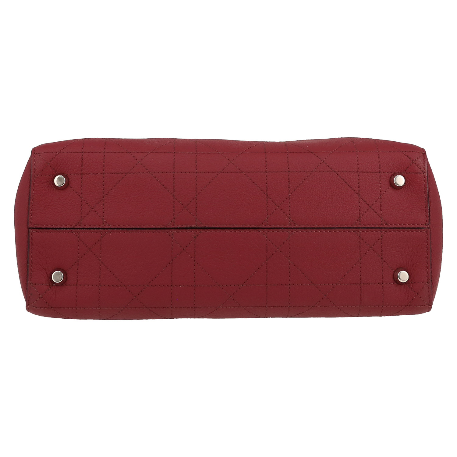 Shopping bag Dior Soft in pelle cannage bordeaux - Detail D1