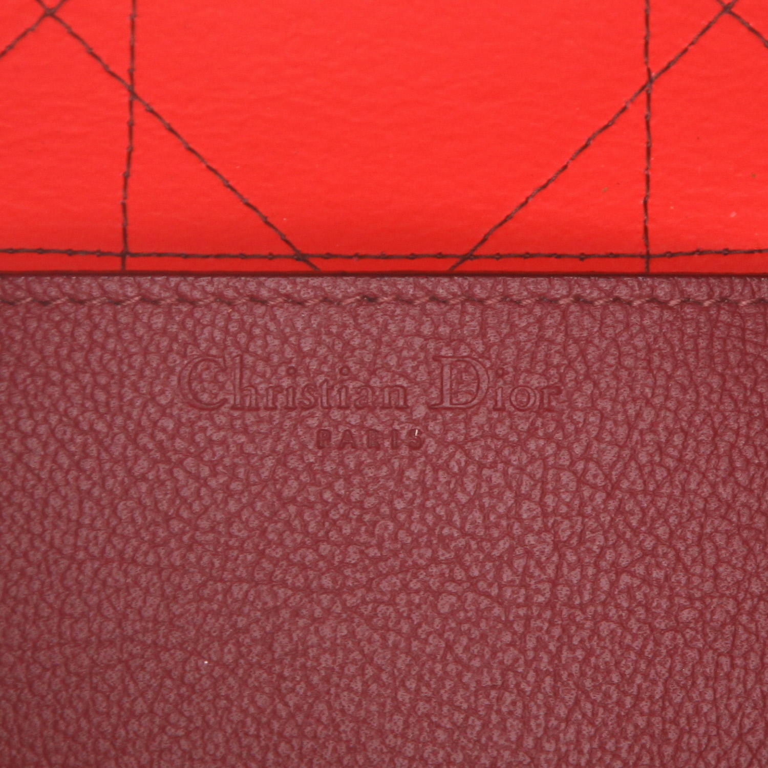 Dior Soft shopping bag  in burgundy leather cannage - Detail D2