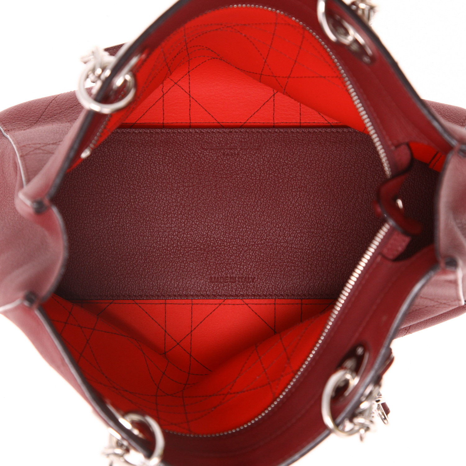 Shopping bag Dior Soft in pelle cannage bordeaux - Detail D3
