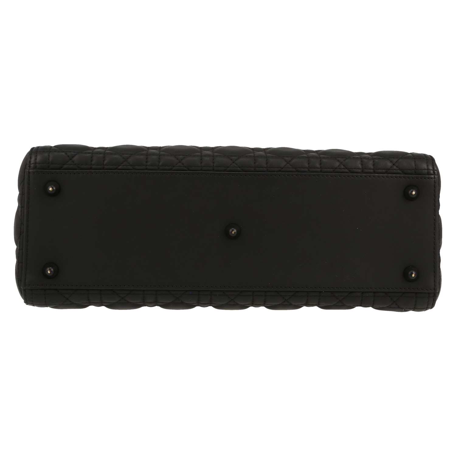 Borsa Dior  Lady Dior modello grande  in pelle cannage nera - Detail D1