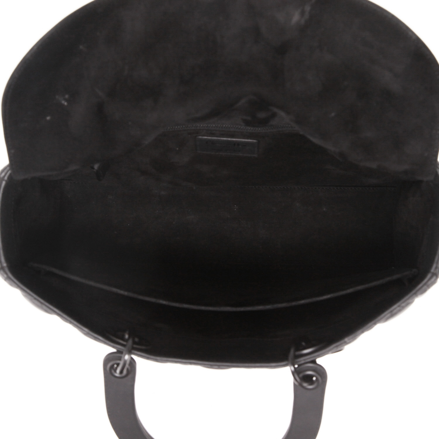 Bolso de mano Dior  Lady Dior modelo grande  en cuero cannage negro - Detail D3