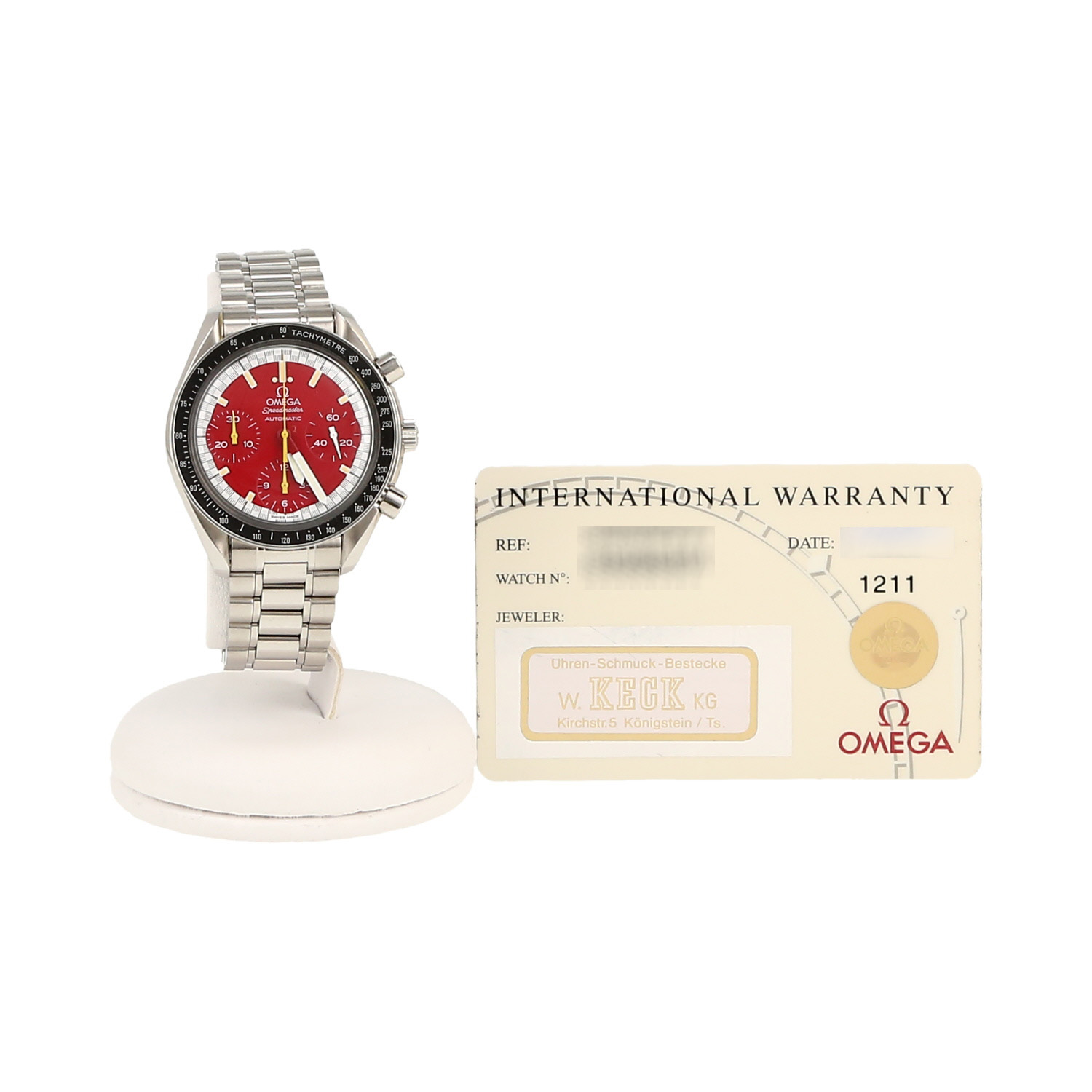 Omega Speedmaster Michael Schumacher Edition  in stainless steel Ref: 17500321  Circa 2000 - Detail D2