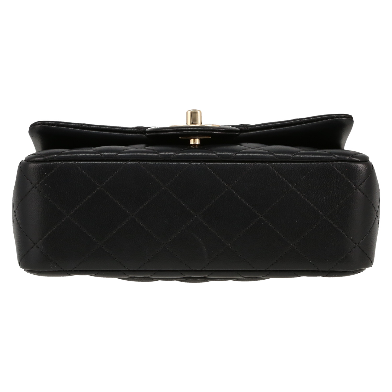 Chanel  Timeless Mini shoulder bag  in black quilted leather - Detail D1