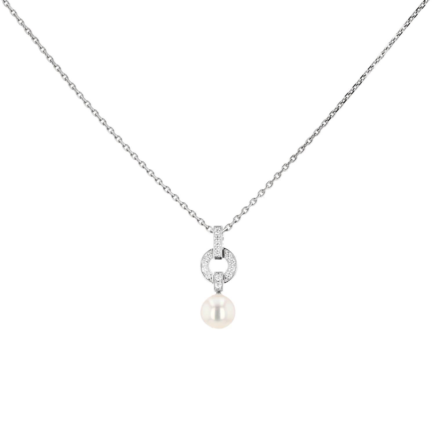 Collar Cartier Himalia de oro blanco, diamantes y perla cultivada