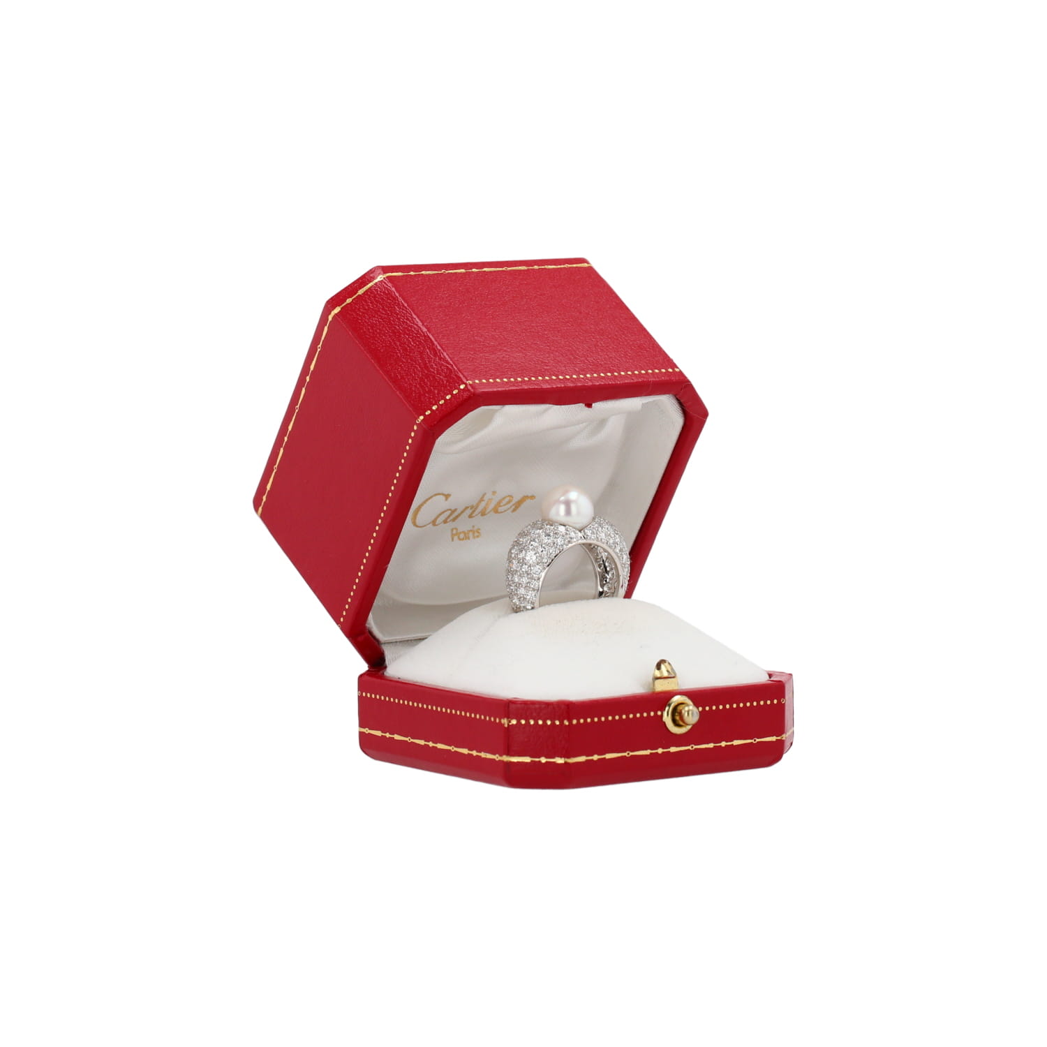 Cartier Juliette ring in white gold, diamonds and pearl - Detail D2