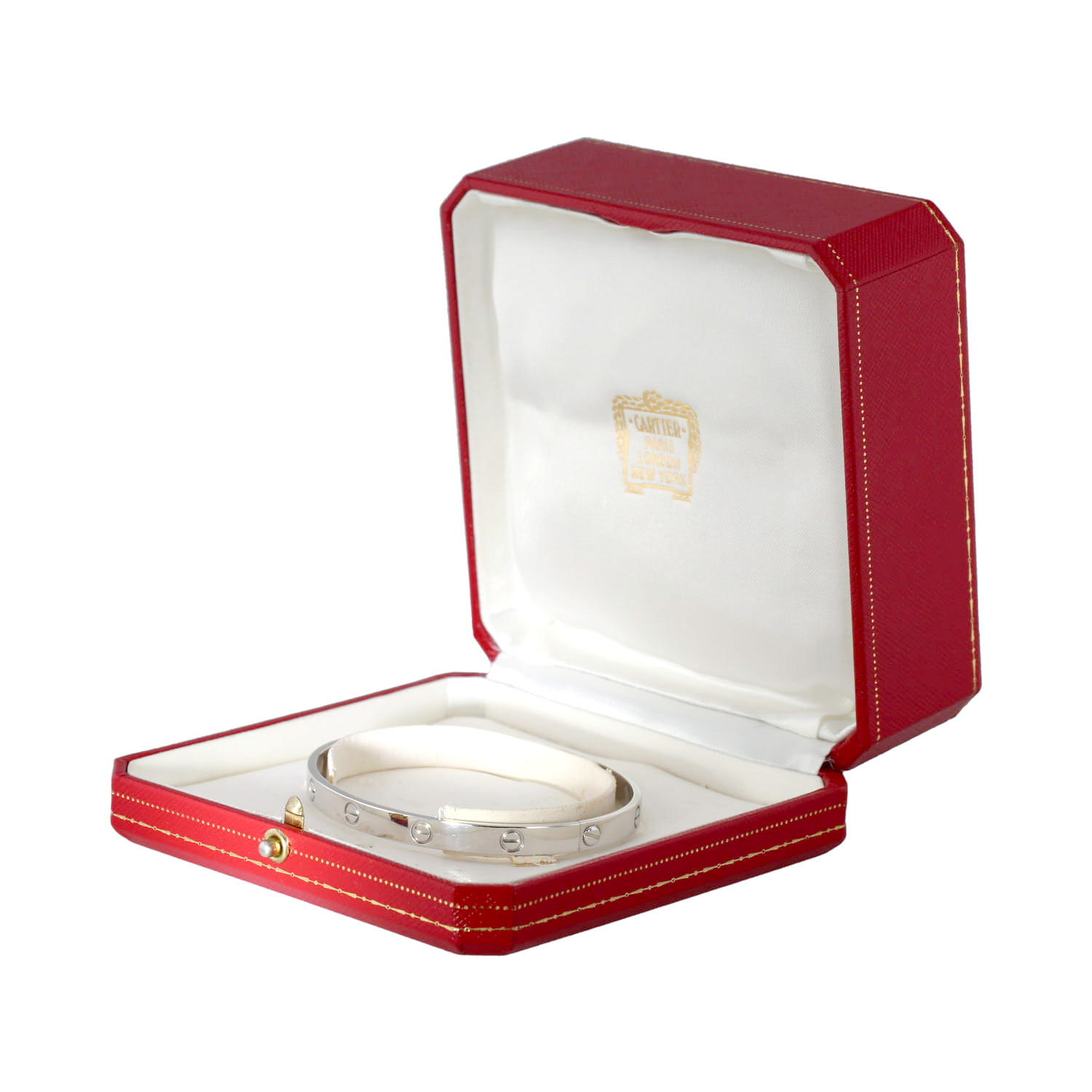 Bracelet Cartier Love en or blanc, taille 21 - Detail D2