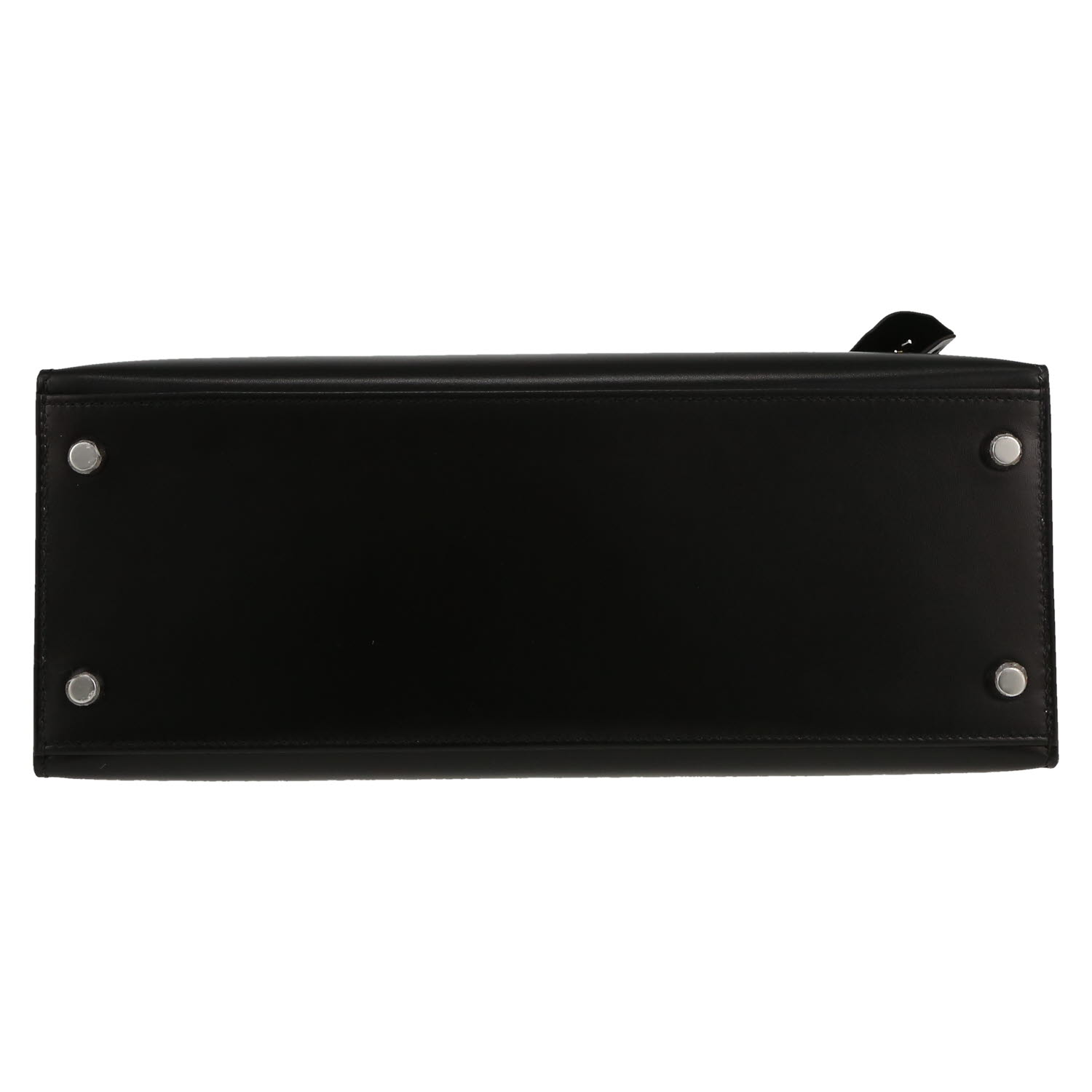 Bolso de mano Hermès  Kelly 28 cm en cuero box negro - Detail D1