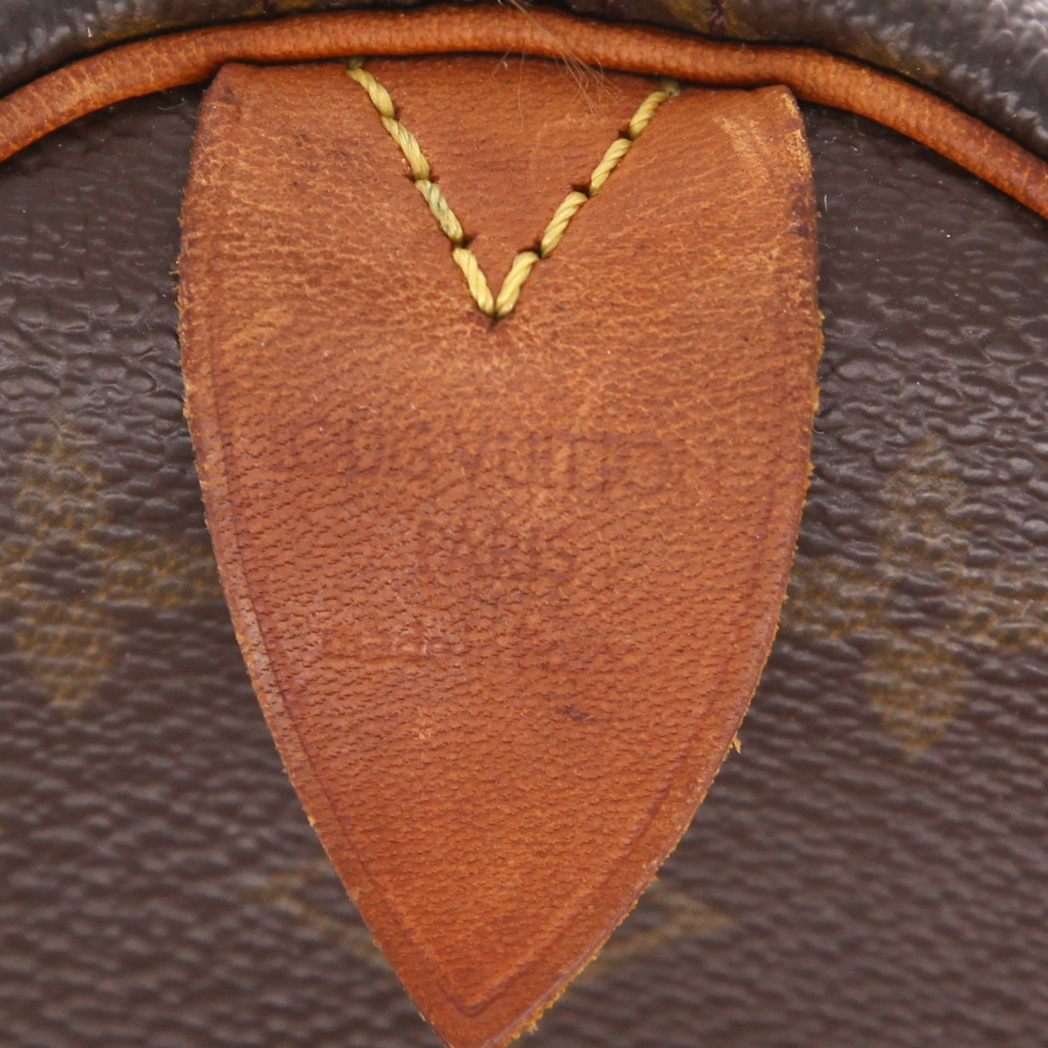 Louis Vuitton  Speedy 25 handbag  in brown monogram canvas  and natural leather - Detail D2