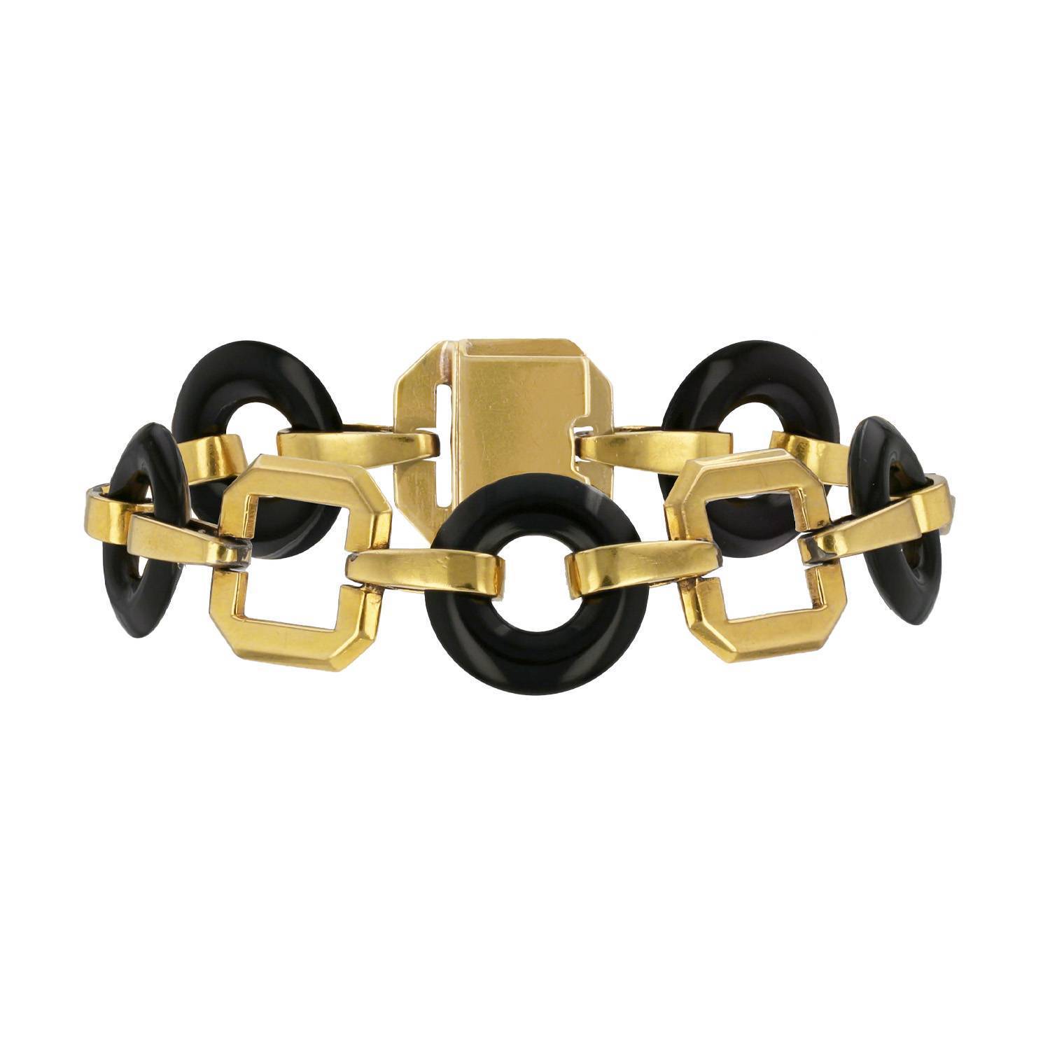 Bracciale Vintage  in oro giallo e onice