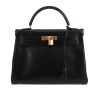 Bolso de mano Hermès  Kelly 32 cm en cuero box negro - 360 thumbnail