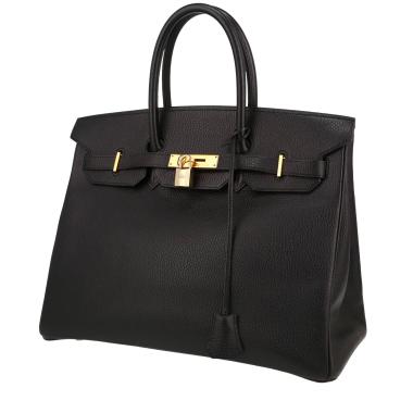 Sac à main Hermès  Birkin 35 cm en cuir Ardenne noir