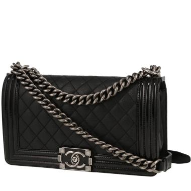 Borsa a tracolla Chanel  Boy in pelle trapuntata nera e pelle verniciata nera