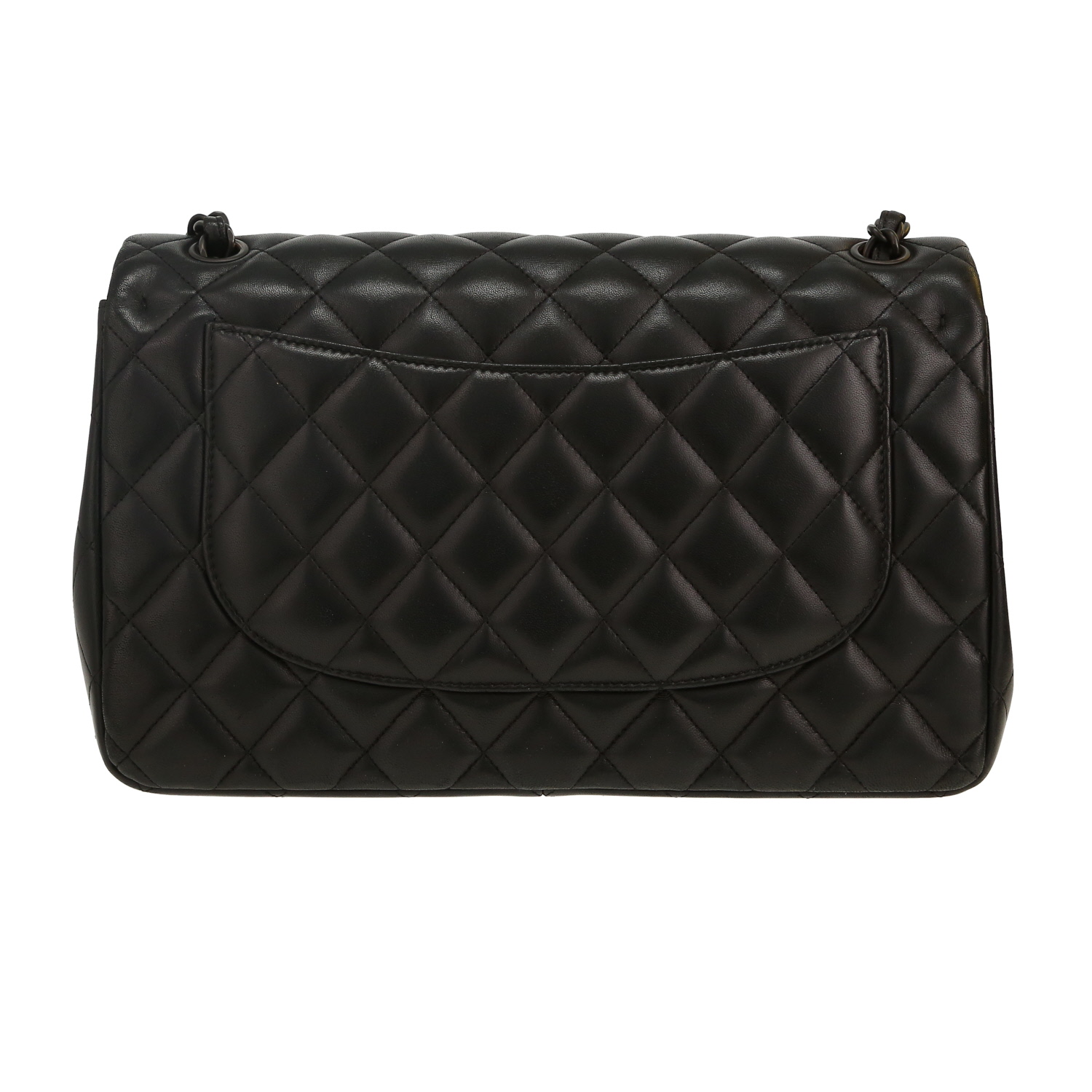 Bolso bandolera Chanel  Timeless Jumbo en cuero acolchado negro - Detail D4