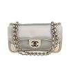 Chanel  Timeless handbag  in grey satin  and silver grained leather - 360 thumbnail