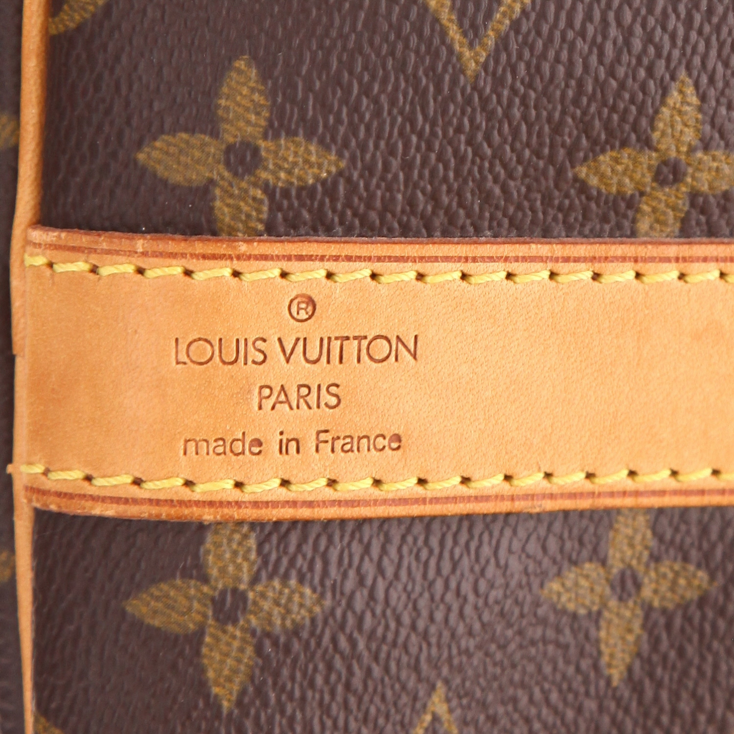 Bolsa de viaje Louis Vuitton  Keepall 60 en lona Monogram marrón y cuero natural - Detail D2