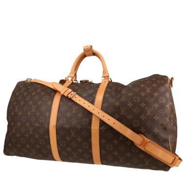 Louis Vuitton  Keepall 60 travel bag  in brown monogram canvas  and natural leather