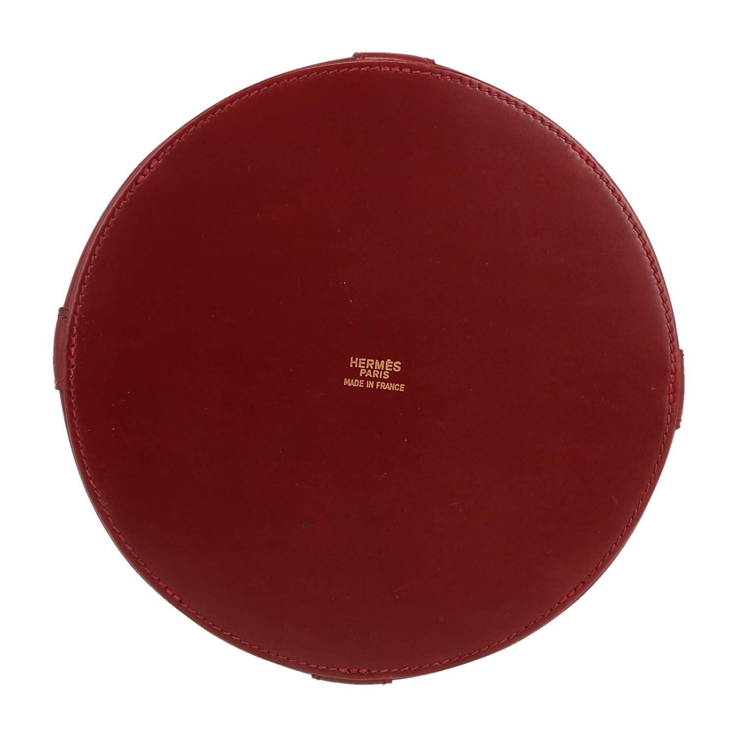 Bolso de mano Hermès  Farming en cuero box color burdeos - Detail D1