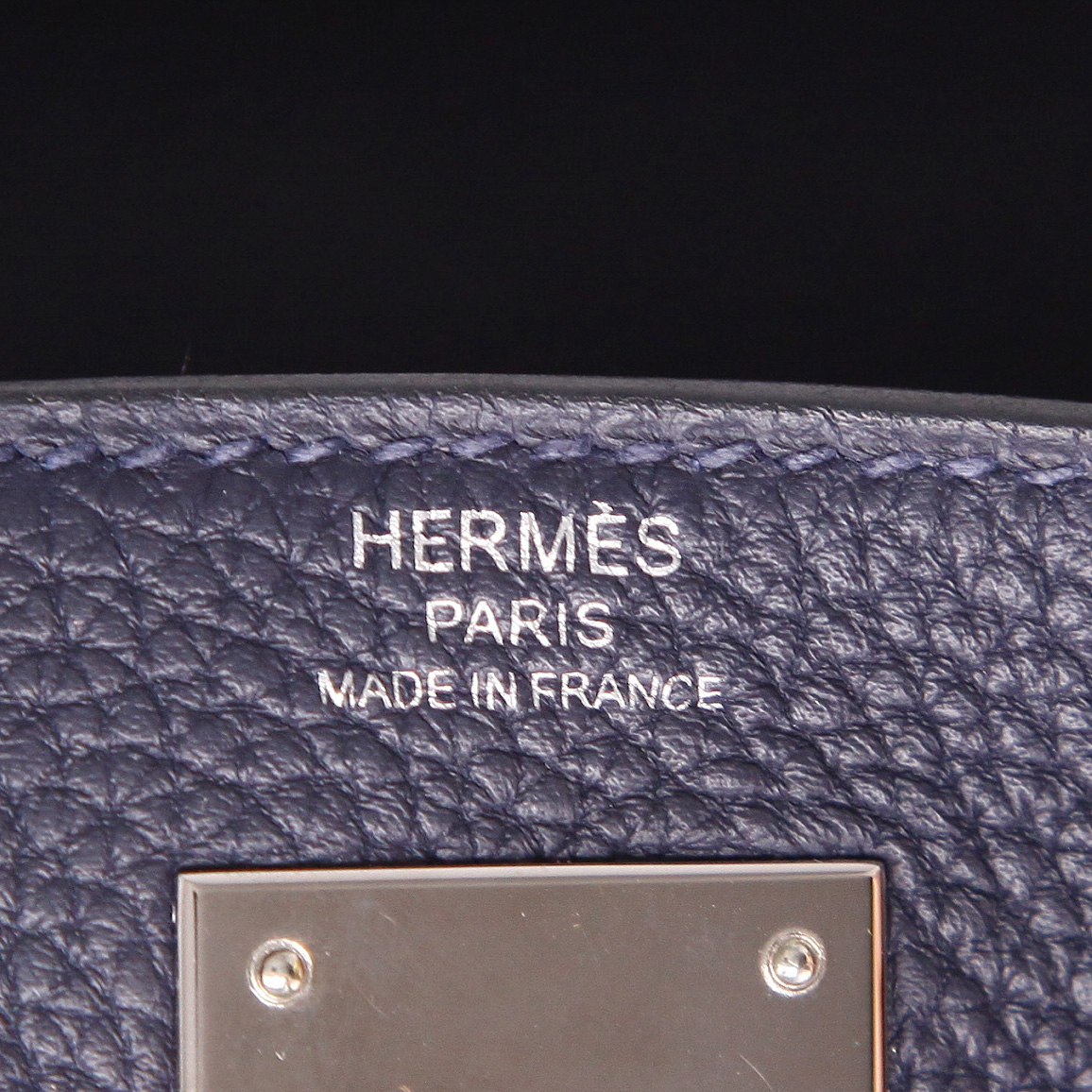 Borsa Hermès  Kelly 28 cm in pelle togo blu marino - Detail D2