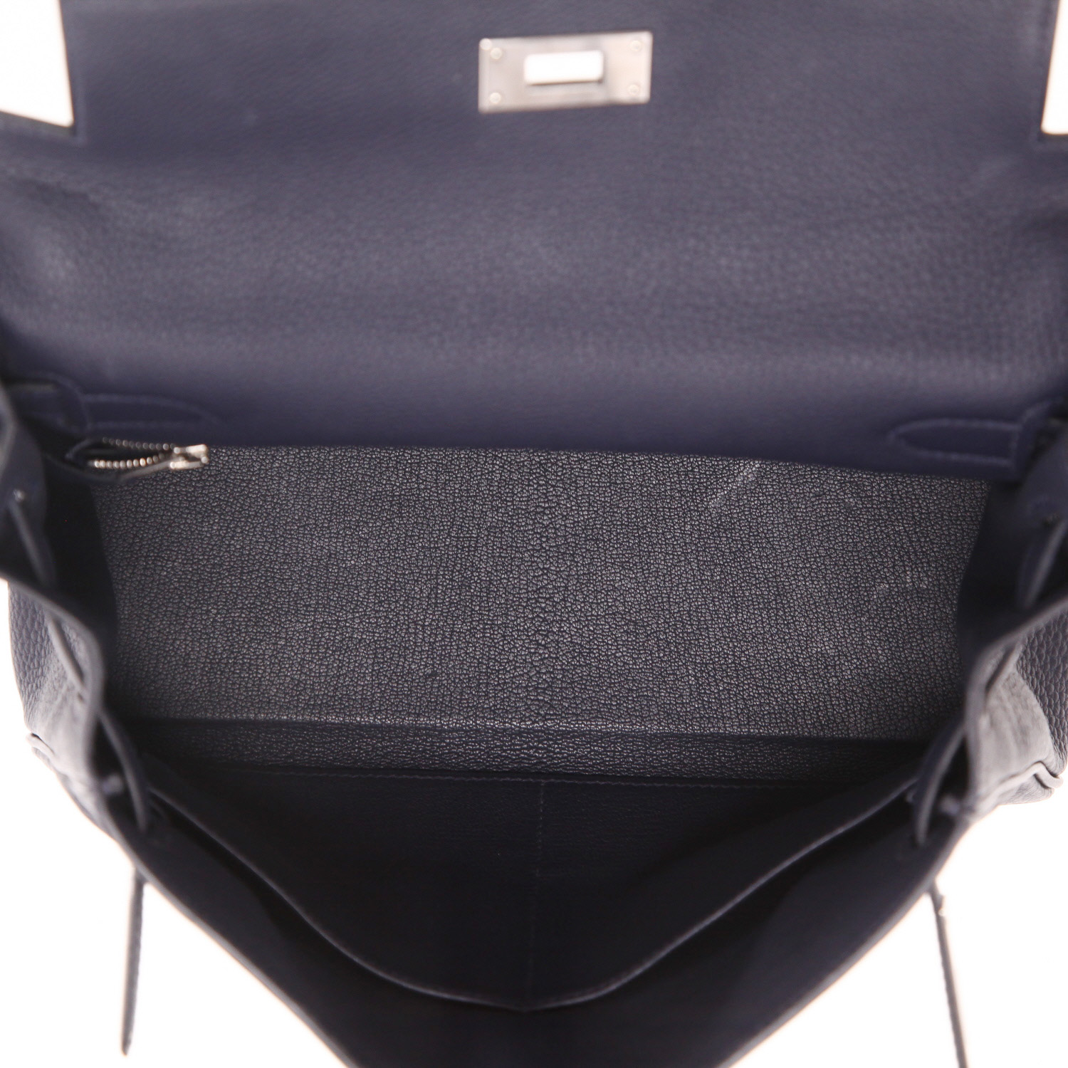 Borsa Hermès  Kelly 28 cm in pelle togo blu marino - Detail D3