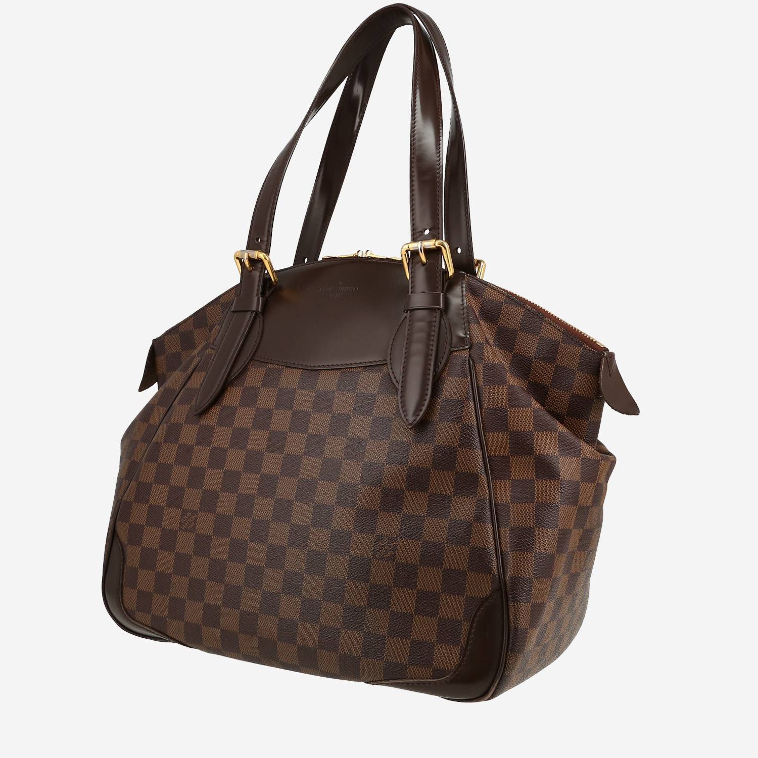 Louis Vuitton  Verona handbag  in ebene damier canvas  and brown leather