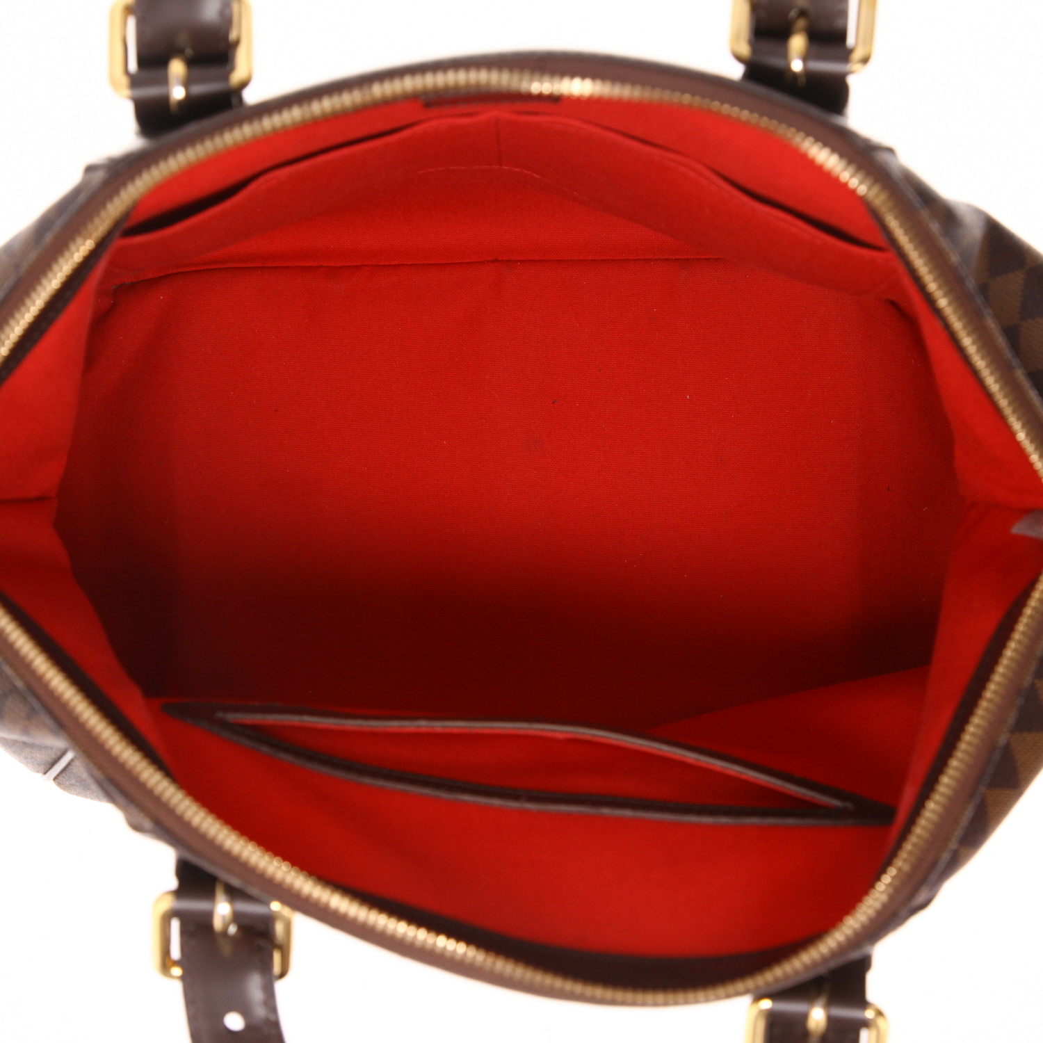 Bolso de mano Louis Vuitton  Verona en lona a cuadros ébano y cuero marrón - Detail D3