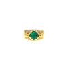 Vintage  ring in yellow gold, emerald and diamonds - 360 thumbnail