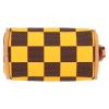 Portachiavi Louis Vuitton  Nano Speedy in tela cerata con motivo a scacchi marrone e giallo e pelle naturale - Detail D1 thumbnail
