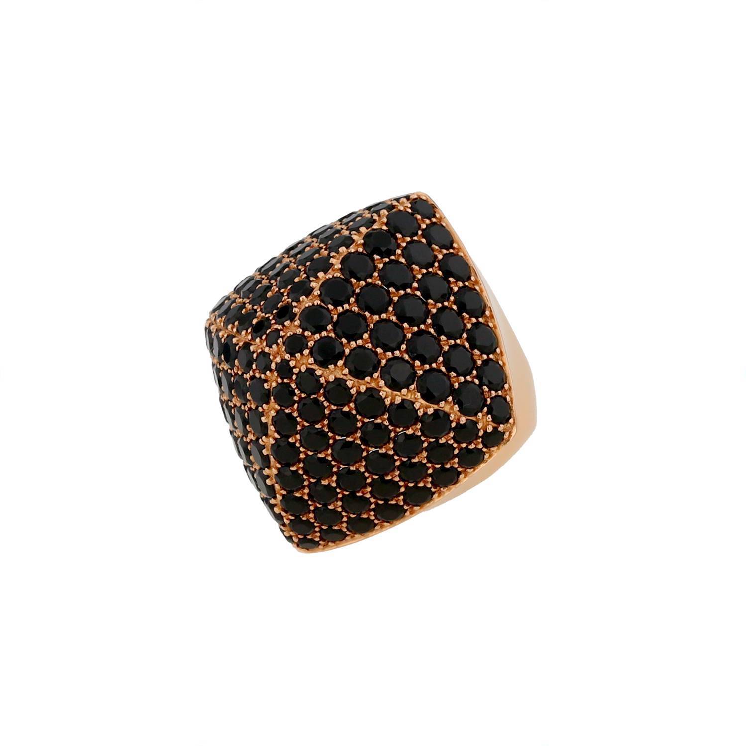 Bague Hermès or rose spinelles noir pyramidal occasion Bague Hermès or rose spinelles noir pyramidal occasion