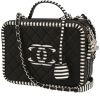Chanel  Filigree Vanity Case in bicolor, black and white quilted grained leather - 00pp thumbnail