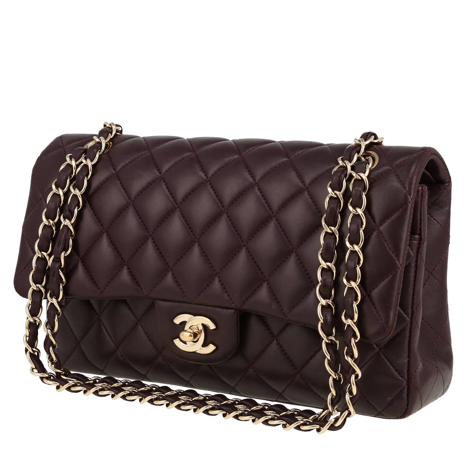 Timeless Classic Handbag In Plum Quilted Leather