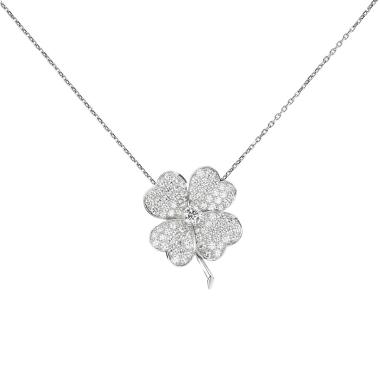 Spilla-ciondolo Van Cleef & Arpels Cosmos in oro bianco e diamanti