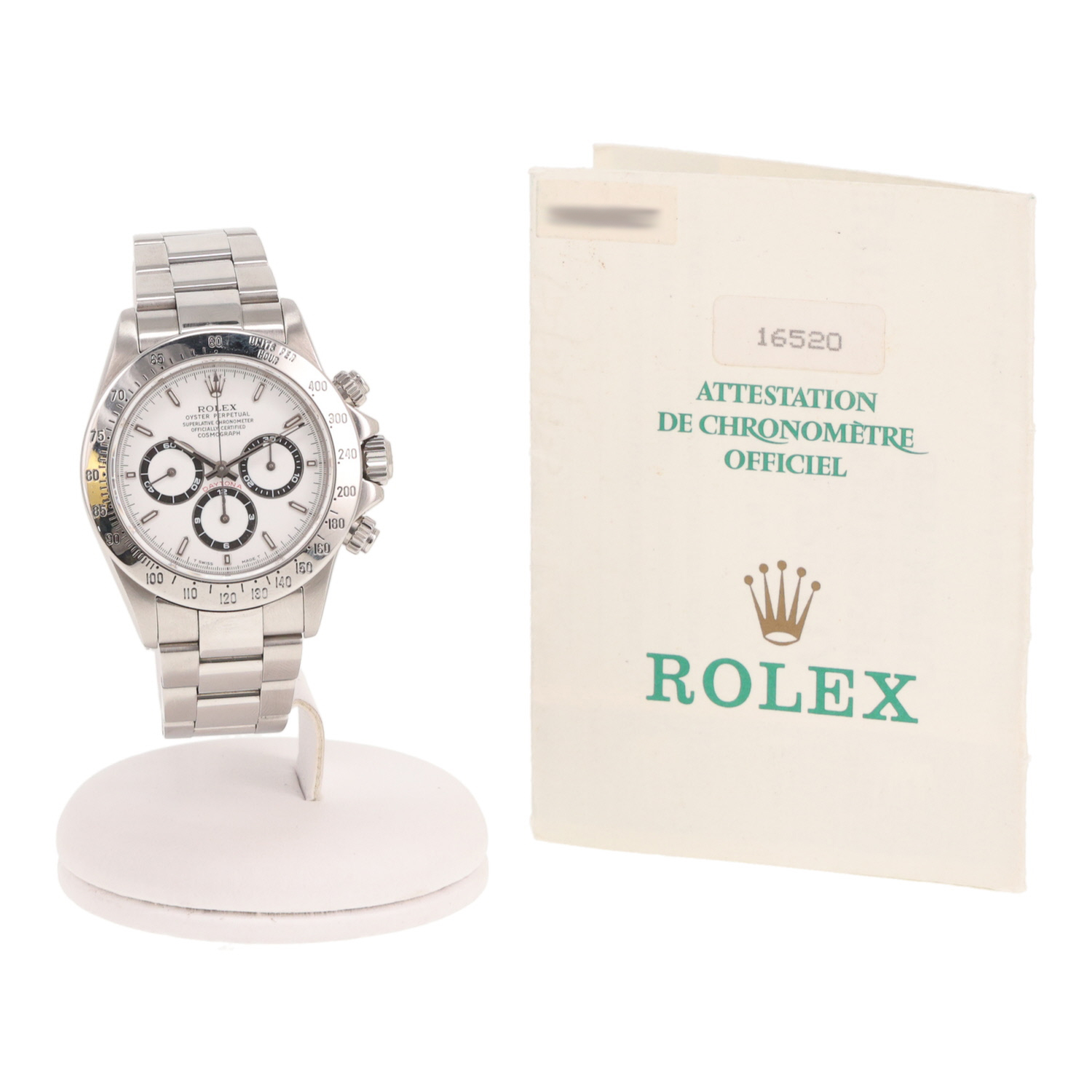 Reloj Rolex Daytona automático de acero, ref.: Rolex - 16520, hacia 1991