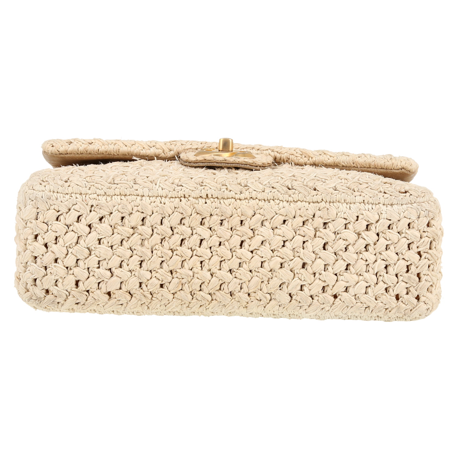 Sac à main Chanel  Timeless en raffia beige - Detail D1