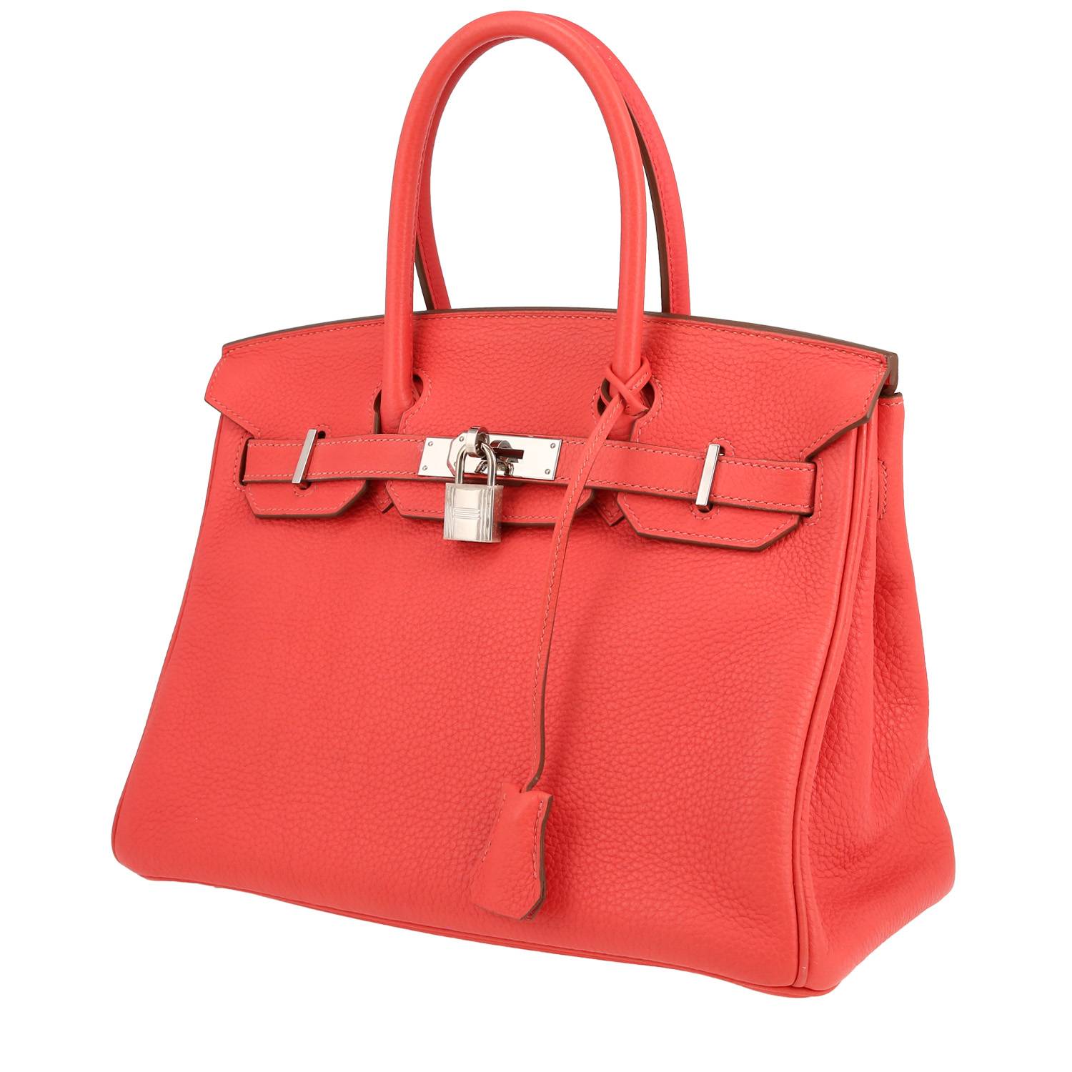 Birkin 30 cm Handbag In Pink Jaipur Leather Taurillon