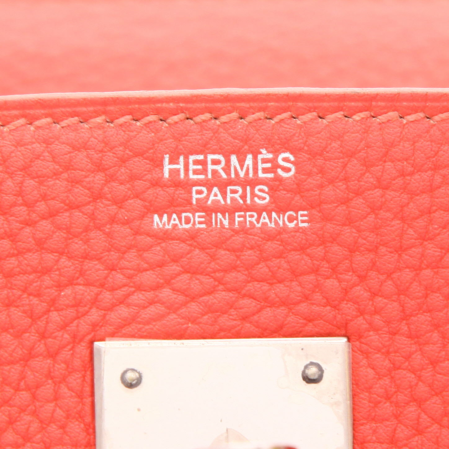 Sac à main Hermès  Birkin 30 cm en cuir taurillon clémence rose Jaipur - Detail D2