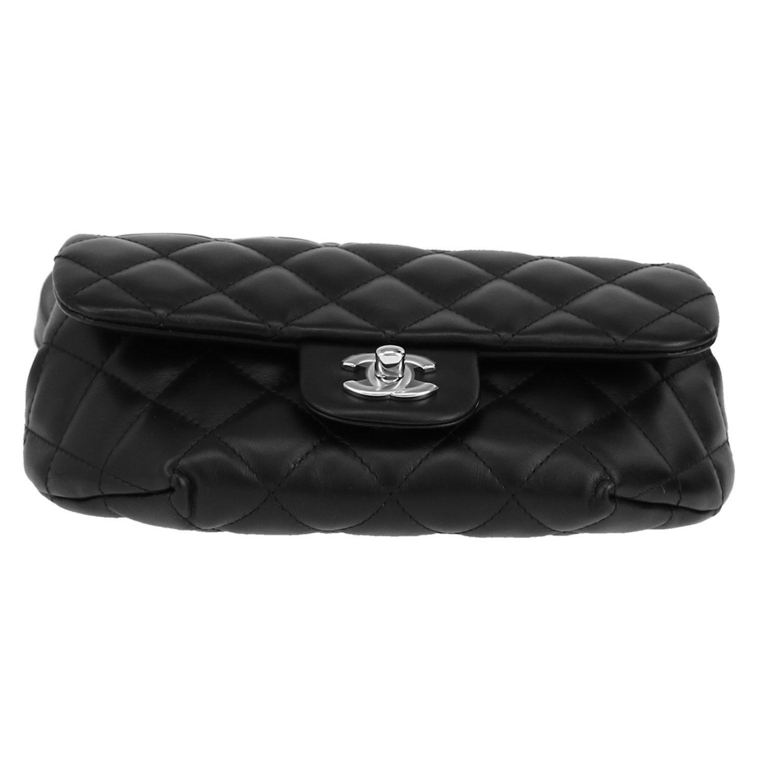 Bolsito-cinturón Chanel  Pochette ceinture en cuero acolchado negro - Detail D1