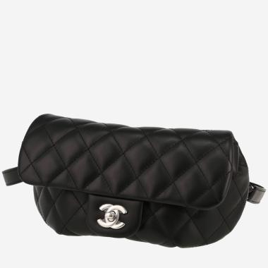 Pochette-ceinture Chanel   en cuir matelassé noir