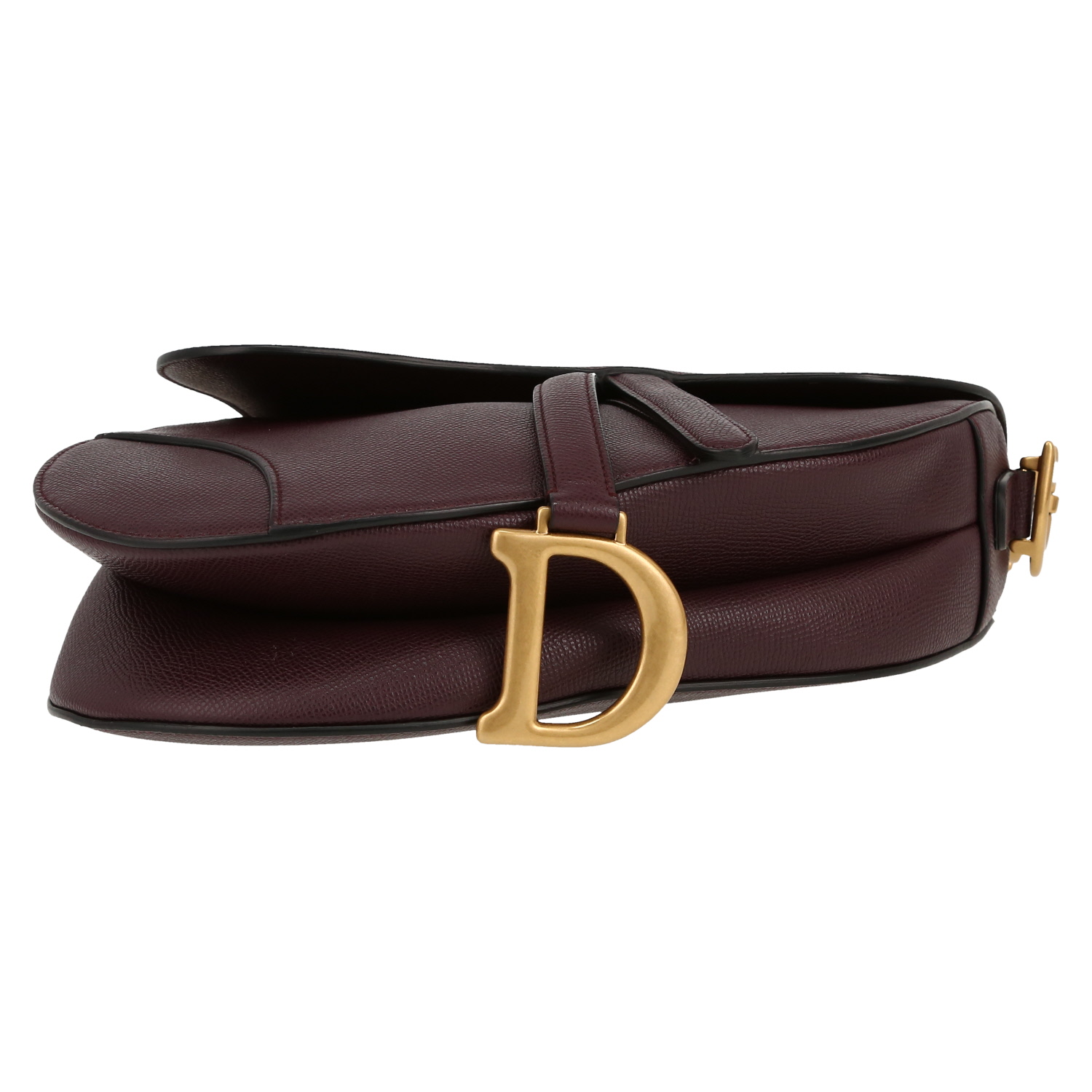Dior  Saddle handbag  in plum grained leather - Detail D1