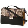 Fendi  Demi Jour shoulder bag  in yellow, black and blue leather  and beige python - 00pp thumbnail