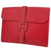 Hermès  Jige pouch  in red Courchevel leather - 00pp thumbnail