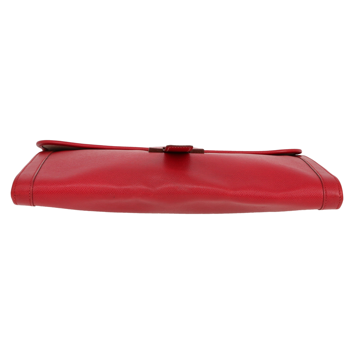 Pochette Hermès  Jige en cuir Courchevel rouge - Detail D1
