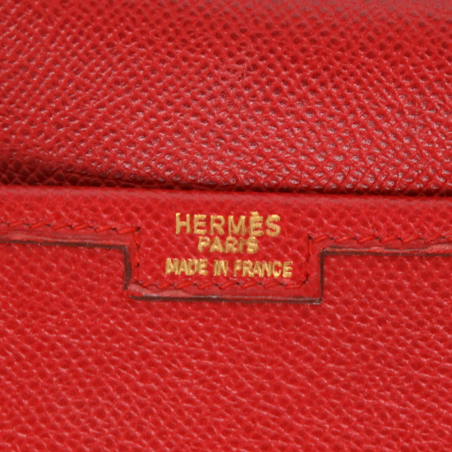 Bolsito de mano Hermès  Jige en cuero Courchevel rojo - Detail D2