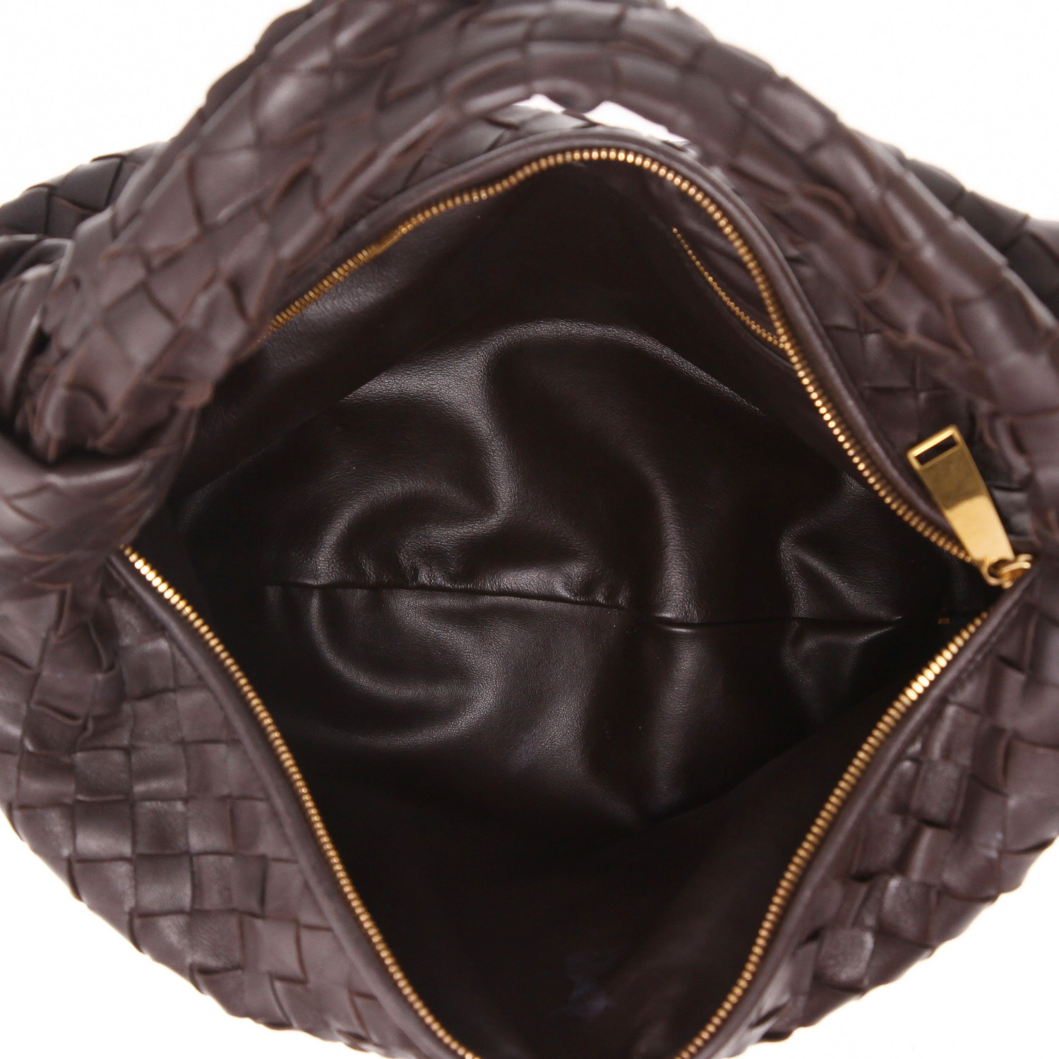 Borsa Bottega Veneta  Jodie modello piccolo  in pelle intrecciata marrone - Detail D3