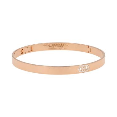 Bracciale Hermès H d'Ancre in oro rosa e diamanti