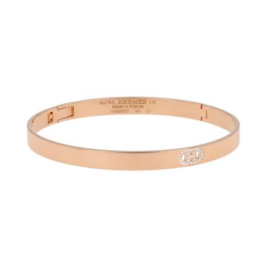 Bracelet Hermès H d'Ancre en or rose et diamants